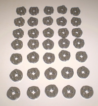 35 Used Lego 2 x 2 Dark Gray Round Plates With Axle Hole 4032 - £7.43 GBP