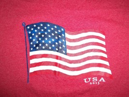 Faded Glory USA Patriotic Flag 2013 Red 60/40 Graphic Print T Shirt XL - £13.48 GBP