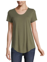 a.n.a Women&#39;s Round Neck Short Sleeve T-Shirt Rayon Blend Size S Rich Av... - $9.89