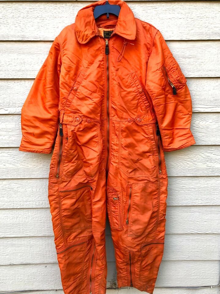 VINTAGE 1960 GENUINE USAF COVERALLS FLYING MEN&#39;S TYPE CWU-1/P - MEDIUM S... - $275.83