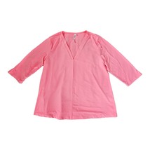 Lulu-B Hot Pink Top 3/4 Sleeves V-Neck UPF 50 Women&#39;s Size Medium - £31.21 GBP