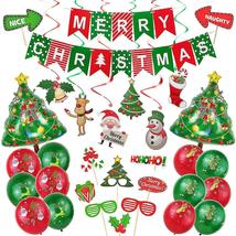 Christmas Party Decoration Ballon Banner Set Party Supplies For Home Ornaments - £15.14 GBP
