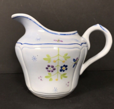 Longchamp Printemps china blue floral creamer, French faience, french co... - $39.60