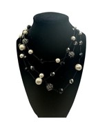 Chicos Multi-Strand Black &amp; Pearl Beaded Necklace - $21.77