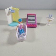 Vintage Fisher Price Sweet Streets Dollhouse Figure and Bathroom Set - £10.20 GBP