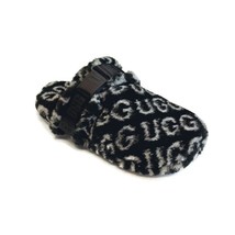 UGG Fluff It Pop Slide Cozy Slippers Mens Size 10 Shoes 1120900 Black White - £39.91 GBP
