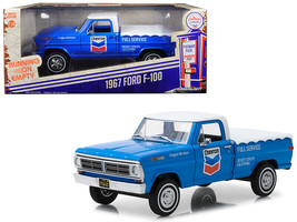 1967 Ford F-100 with Bed Cover &quot;Chevron Full Service&quot; Blue with White Top Run... - £37.32 GBP