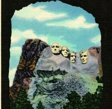  Mount Rushmore Memorial From Tunnel on Iron Mountain SD UNP  Linen Postcard Q16 - £3.11 GBP