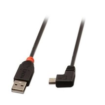 LINDY 2m USB 2.0 Cable, Type A to Mini-B, 90 Degree Right Angle  - £27.64 GBP