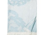Sferra Lassia Sky Blue Throw Blanket 100% Linen Fringed Oversized Soft I... - £79.56 GBP