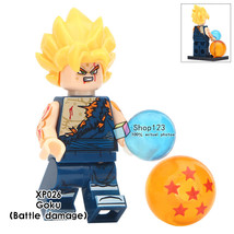 1pcs Super Saiyan Son Goku Costume Wounded in battle Dragon Ball Minifigures Toy - £2.35 GBP