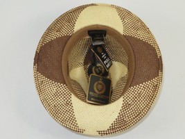 Men's Bruno Capelo Genuine Straw Fedora Hat Cubano CU404 Natural/Brown image 7