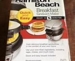 Hamilton Beach Breakfast Sandwich Maker with Egg Cooker Ring, Silver  (2... - £11.86 GBP