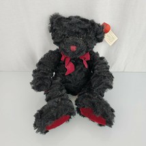 Russ Memories of Love Sebastian Teddy Bear Black Red Nose Bow Paws Plush... - £38.80 GBP