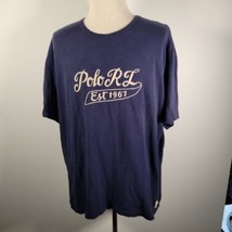 Polo Ralph Lauren VTG embroidered t shirt men’s 2XL black Est.  1967 Big... - £19.75 GBP