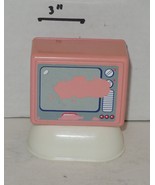 Vintage Little Tikes Dollhouse TV Television On Swivel Pink White Replac... - $498.56 MXN