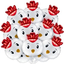 12 Pcs Chicken Balloons Aluminum Film Farm Animal Decorations Balloons Birthday  - £26.85 GBP