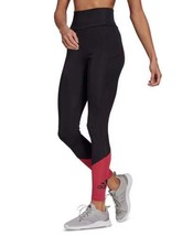 adidas Womens Activewear Mesh-Panel Full Length Leggings, X-Small, Black/Pink - £39.28 GBP