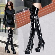 Women Over Knee Boots Thigh High Full Side Zip Stiletto High Heels Shoes... - $87.06