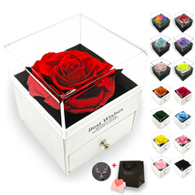 Preserved Rose Gift Box Immortal Flower for Women Girlfriend Valentines ... - £15.71 GBP