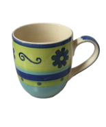 Mulberry Home Collection Mug Green Floral Stoneware Coffee Cup - £9.14 GBP