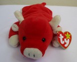 Ty Beanie Baby Snort The Red Bull 6&quot; Style 5th Generation PVC Filled NEW - $9.89