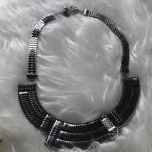 Silver statement piece Aztec necklace - $19.52