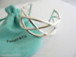 Tiffany &amp; Co Wide Knot Cuff Bangle Bracelet Gift Pouch Love Silver Weave Art - £400.25 GBP