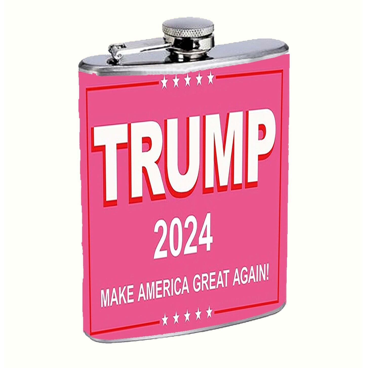 TRUMP 2024 PINK 8oz Stainless Steel Flask Drinking Whiskey - $14.80
