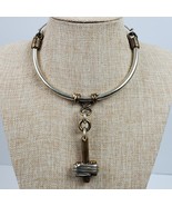 Vintage BOHO Grunge Choker Pendant Necklace 15 Inch - $35.53