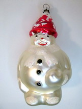 Vintage Mercury Glass Snowman Christmas Tree Ornament Marked Germany - $16.00