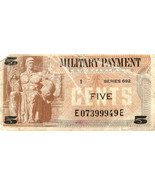 US MPC 5 Cents 1969 Series of 692 Plate # 84, Vietnam War, Man w/ Roman ... - $274.45 MXN