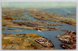 Los Angeles Long Beach Harbor Aerial View Union Oil Postcard J29 - $5.95