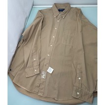 Vintage Polo Ralph Lauren BIG Shirt Men Khaki Long Sleeve Button Up 2XL XXL 2XB - £31.55 GBP