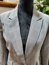 Sans Souci Women Gray Plaid Polyester LongSleeve Single Breasted Fitted Blazer L - $45.00