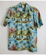 Men&#39;s Rima Hawaiian Shirt Caribbean Life Short Sleeve Multi-Color Button... - £19.47 GBP