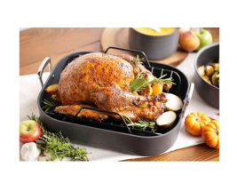 All-clad B1 Hard Anodized Nonstick Roaster w/ Rack 13&quot; x 16&quot; and All-clad Mitts. - £63.22 GBP