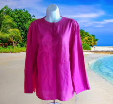 St. Tropez Pink Women&#39;s Button Down Long Sleeve Blouse Size 38 Selling A... - $34.99