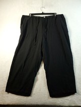 Caribbean Joe Capri Pants Womens Size XL Black Silk Pull On Drawstring Casual - £13.87 GBP