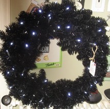 Hallmark Black Star Galaxy Wars Trek Ornament Wreath White Lights New w/ Tag - £47.20 GBP