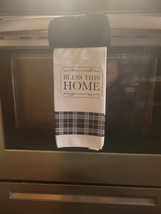 Hanging Kitchen Dish Towel with Pot Holder Top - &quot;Bless This Home&quot; - £5.45 GBP