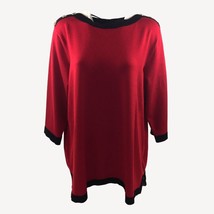 Cable &amp; Gauge Women&#39;s Red Black Sweater Office Gold Accent Buttons Size ... - £23.52 GBP