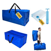 4 Pack Heavy Duty Extra Large Moving Bags With Backpack Straps &amp; Vacuum Storage  - £16.50 GBP
