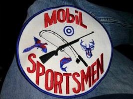 Mobil Sportsmen Collectible Patch Hunting Fishing 8&quot;  diameter - £19.97 GBP