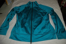 womens Adidas Large Zip Front Jogging Sweatshirt Teal Work Out Wear - £19.95 GBP