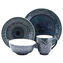 Elama Petra 16 Piece Stoneware Dinnerware Set - £79.65 GBP