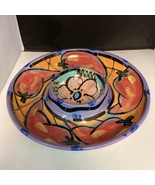 Kelly Jo New Mexico Large 12 Inch Chip &amp; Dip Centerpiece Bowl - $87.94 CAD
