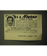1949 Chicago School of Nursing Ad - Be a nurse learn at home - £14.55 GBP