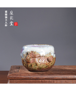 Handmade Jun Porcelain Kiln Change Teacup - Artisan Chinese Ceramic Tea Cup - $900.00