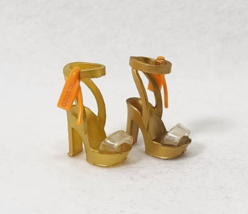 Rainbow High Mini Accessories Studio Gold Orange Platform Heels Poppy Doll Shoes - £6.03 GBP